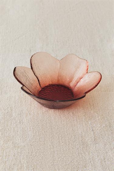 BOL VERRE RECYCLABLE RELIEF FLEUR - Rose de Zara - Image 5