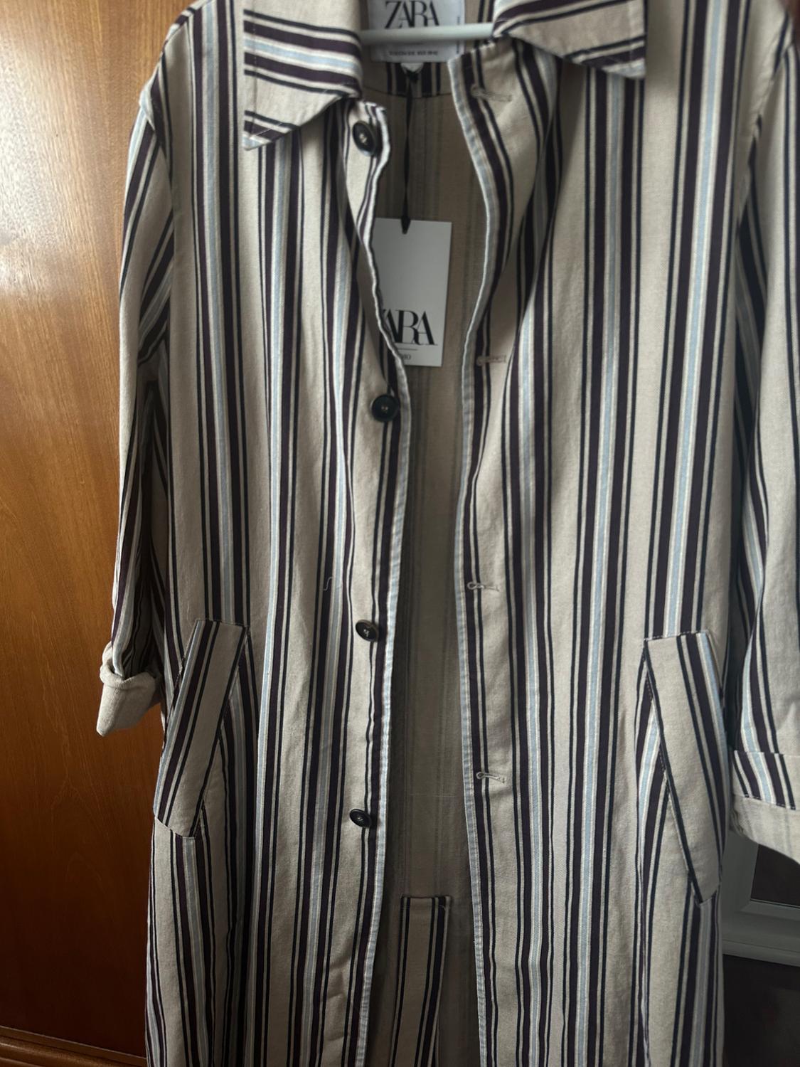 LIMITED EDITION STRIPED COTTON/LINEN TRENCH COAT - Image 3