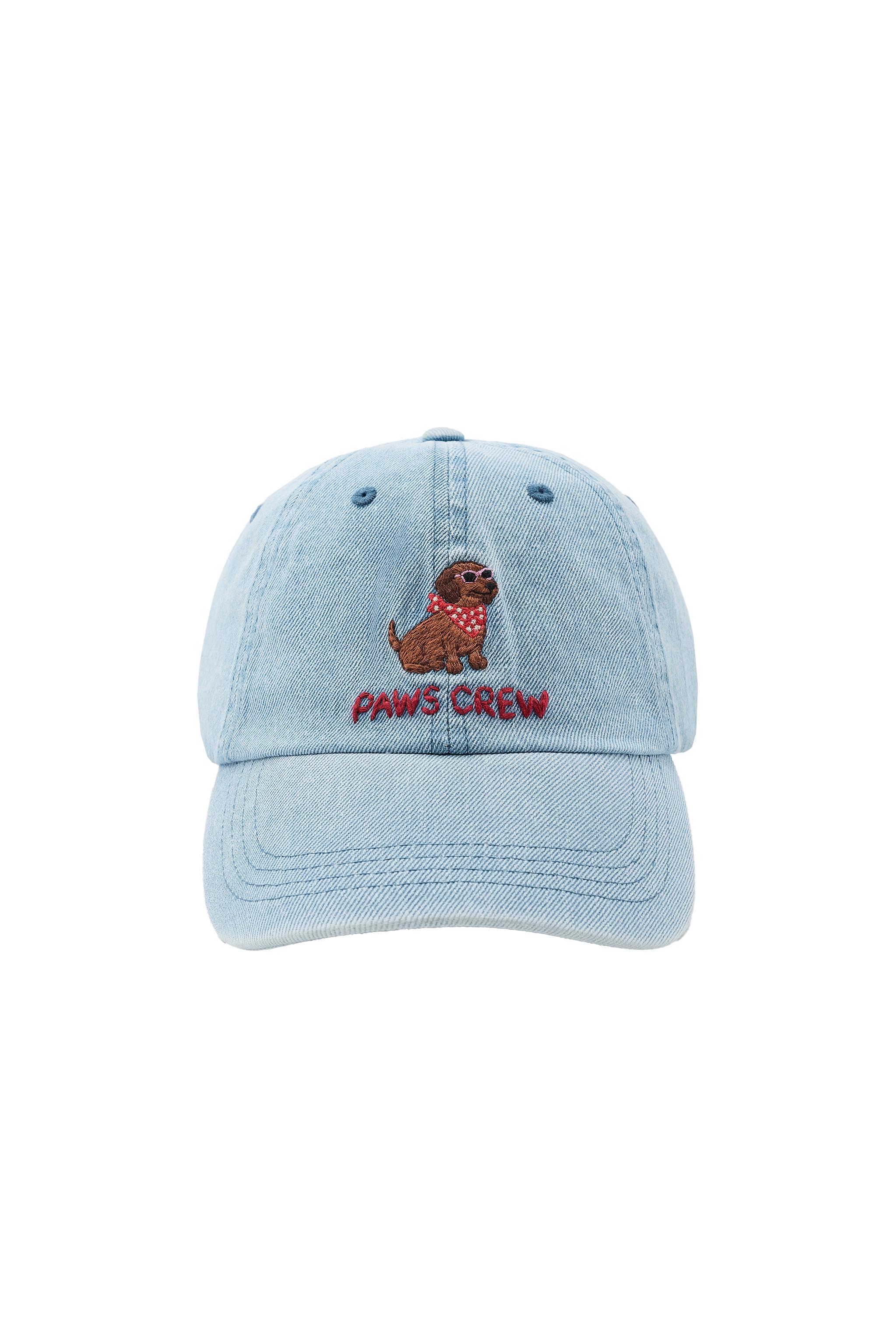 GORRA DENIM TEXTO PERRO