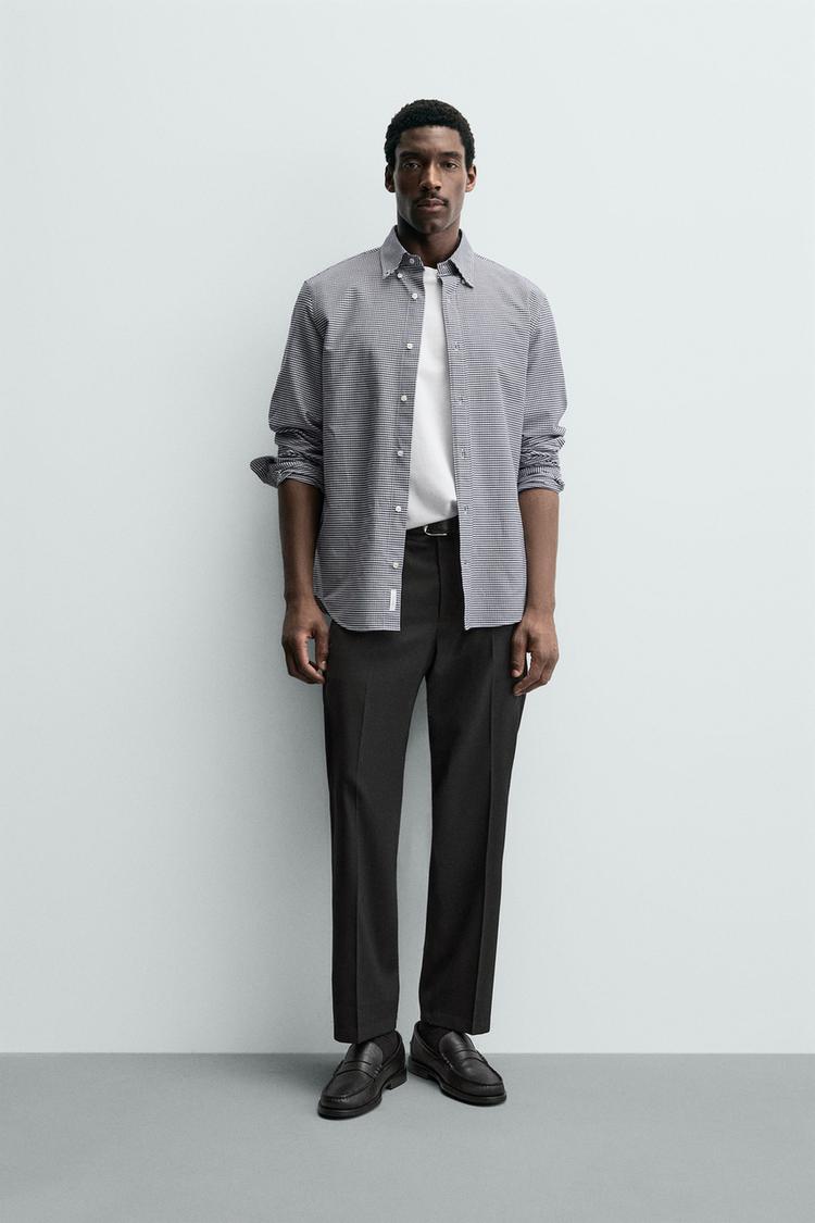ZARA WOOL BLEND REGULAR FIT NON-IRON TROUSERS