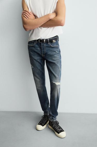 JEANS SKINNY FIT ROTOS - Azul de Zara