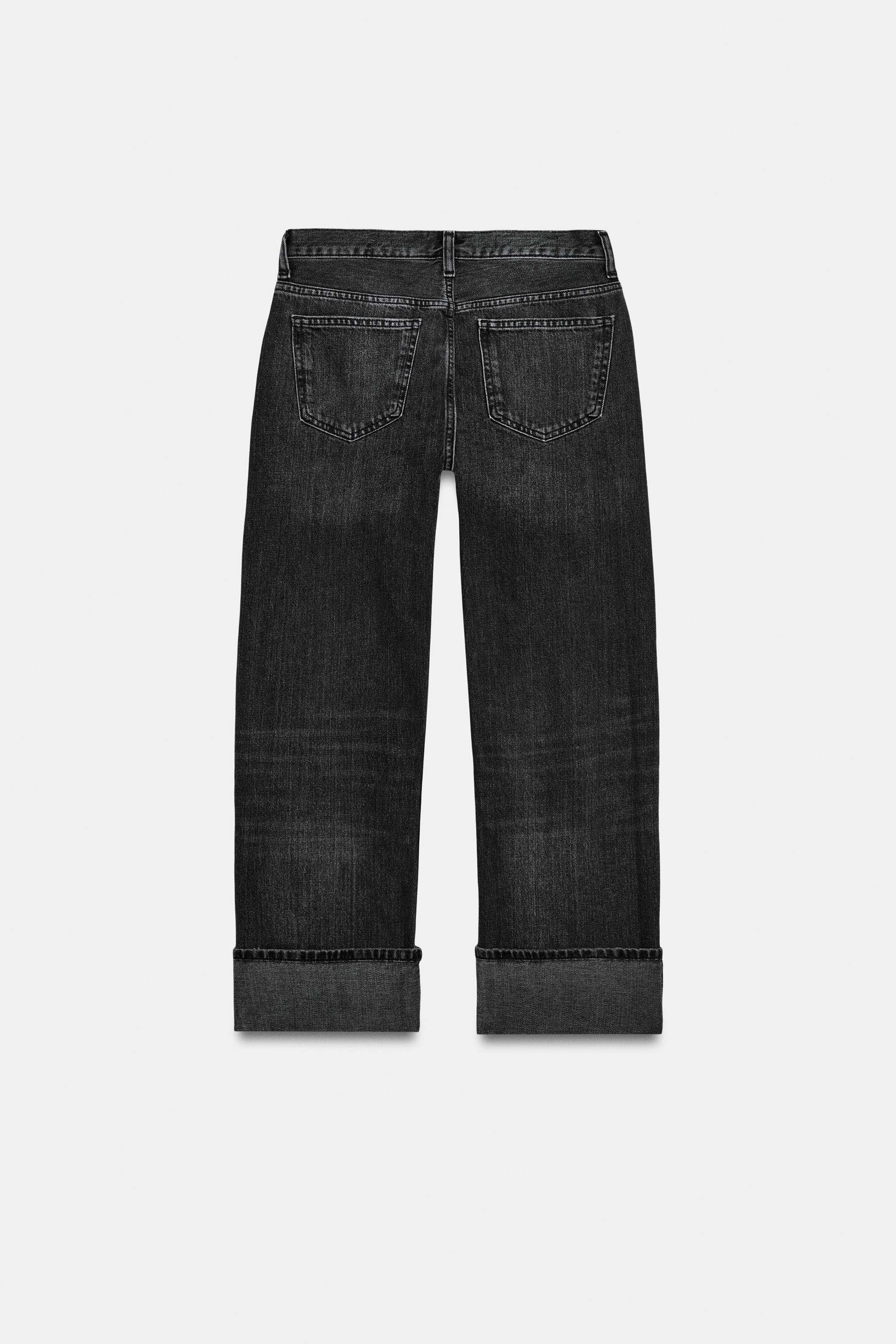 TRF MID-RISE STRAIGHT FOLDED JEANS