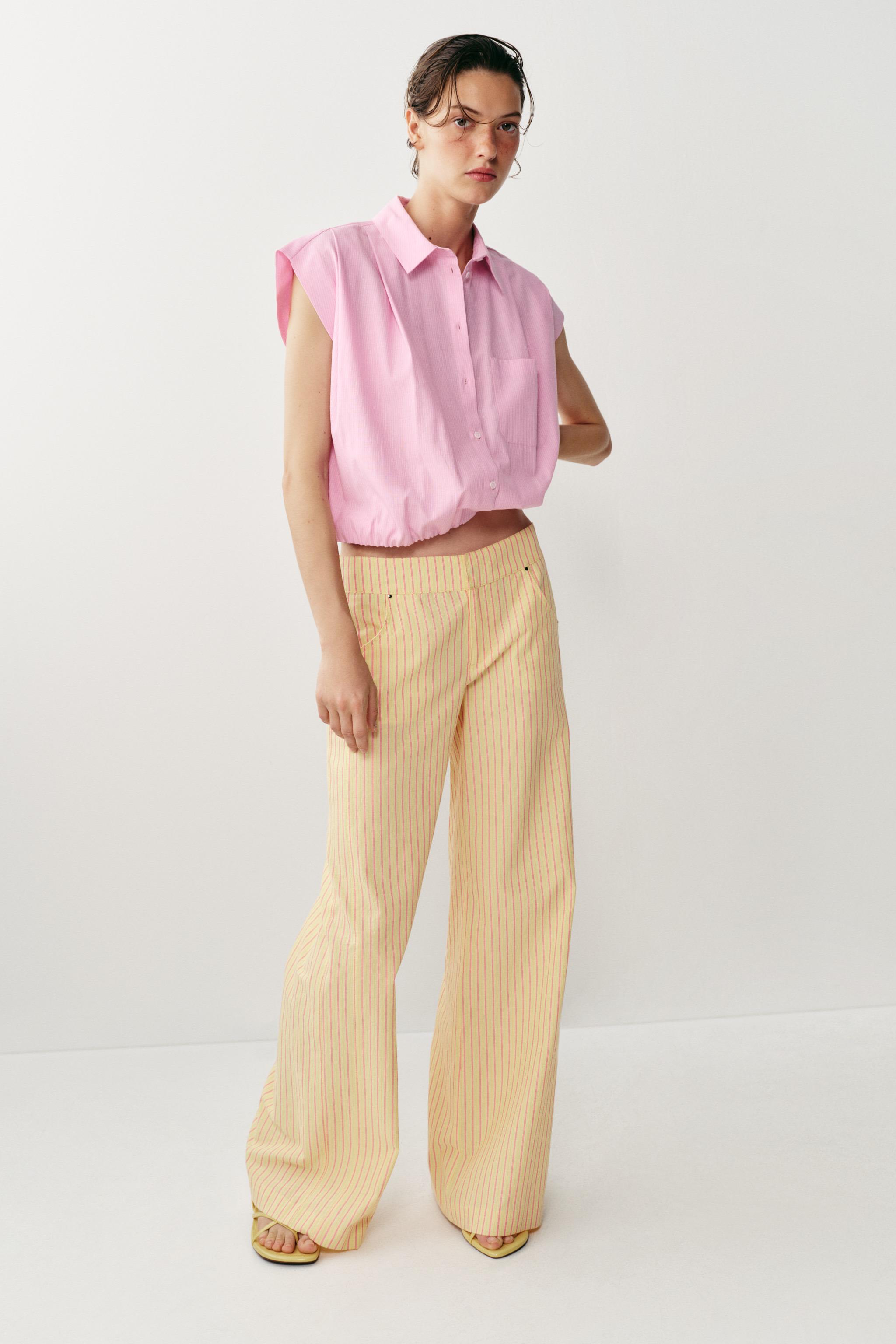 STRIPED STRAIGHT LEG PANTS