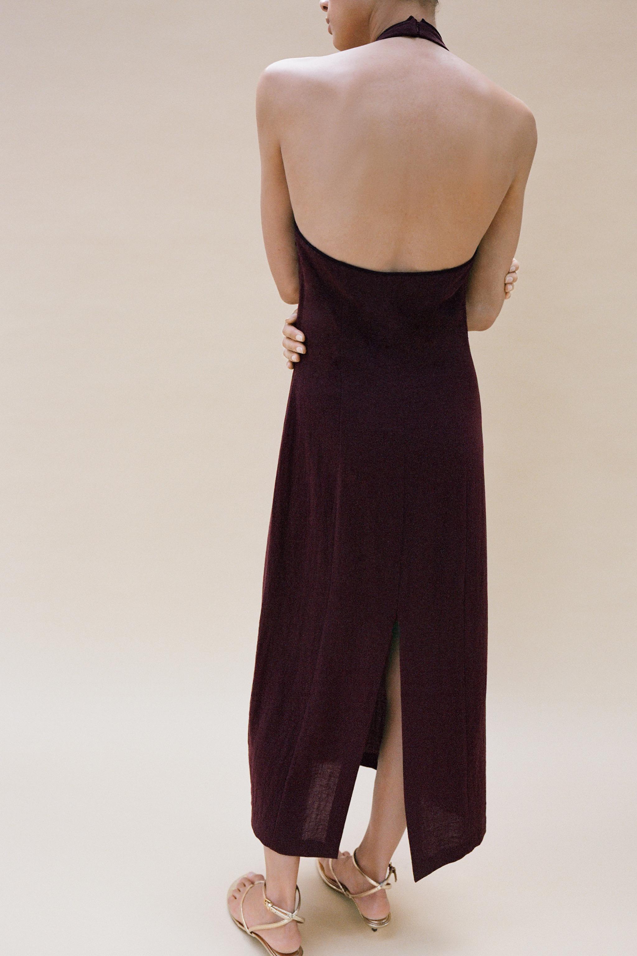 HALTER FROG FASTENING DRESS