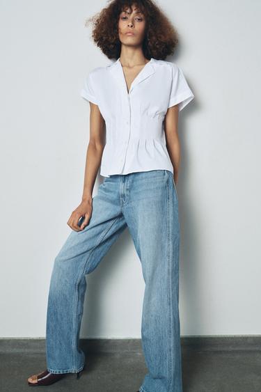 ZW COLLECTION フィットシャツホワイトZaraのZW COLLECTION フィットシャツ - ホワイト 