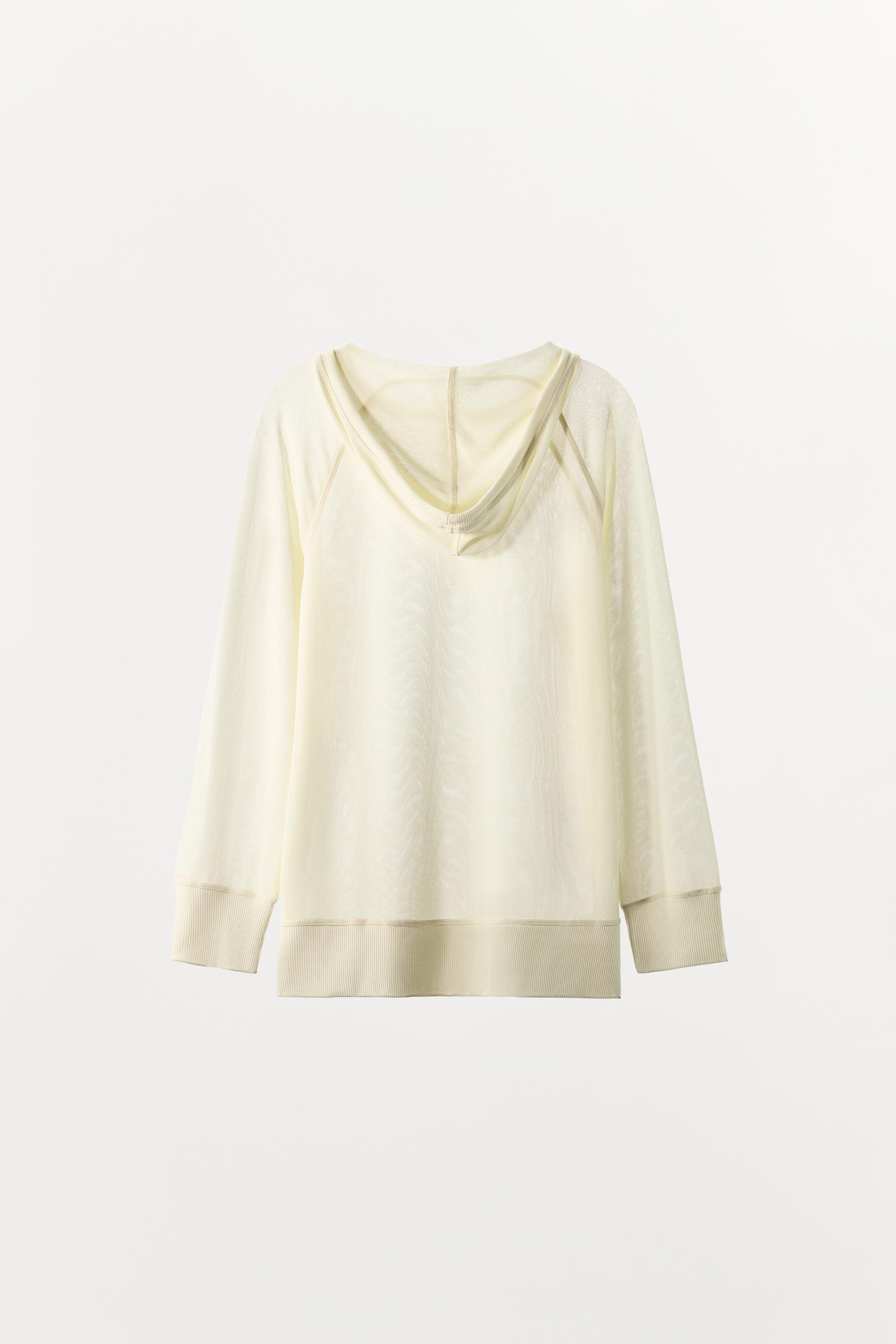 SEMI-SHEER FLOWY SWEATSHIRT