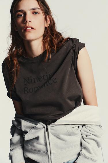 T-SHIRT INSCRIPTION - Chocolat de Zara - Image 1