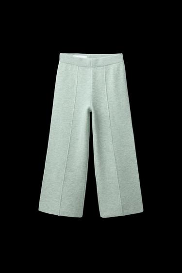 WIDE-LEG KNIT TROUSERS - Light green by Zara - Image 0