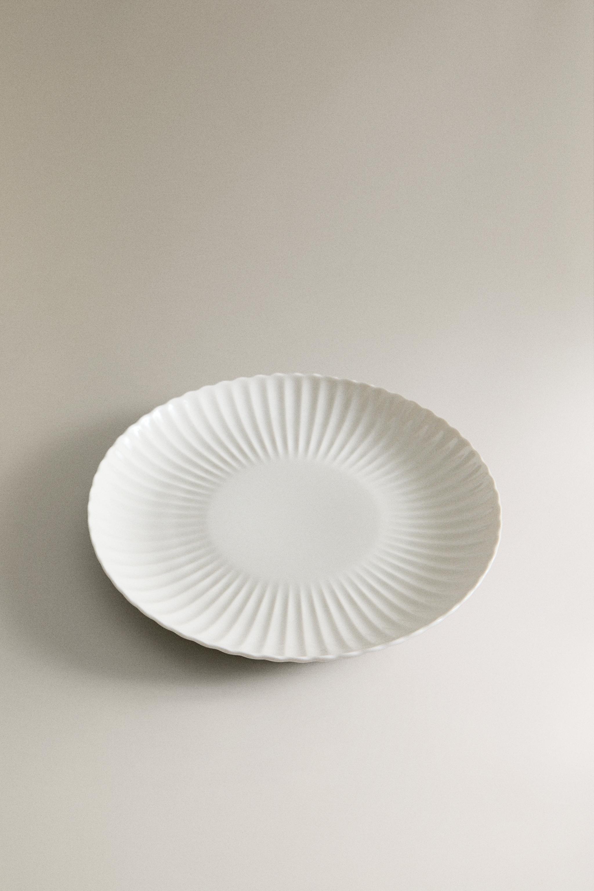 ASSIETTE PLATE PORCELAINE ONDES