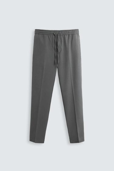 COMFORT FIT JOGGER WAIST TROUSERS - Grey by Zara