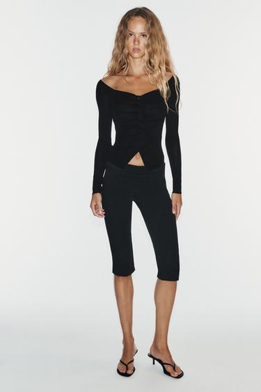 DRAPED KNIT TOP - Black by Zara