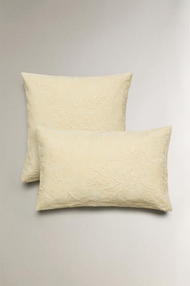 EMBROIDERED CUSHION COVER - Ecru by Zara - Image 0