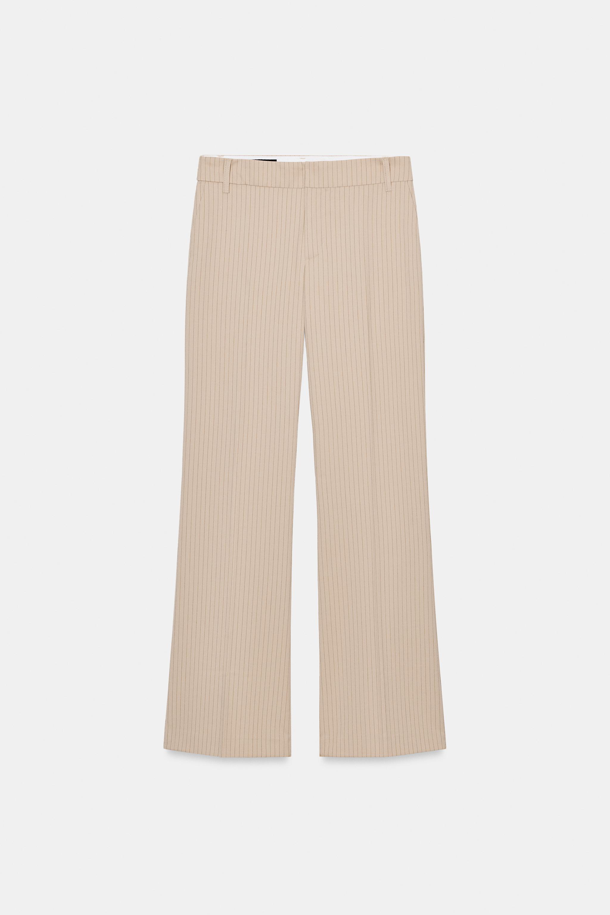İNCE ÇİZGİLİ DÜZ PAÇA PANTOLON - Görsel 6