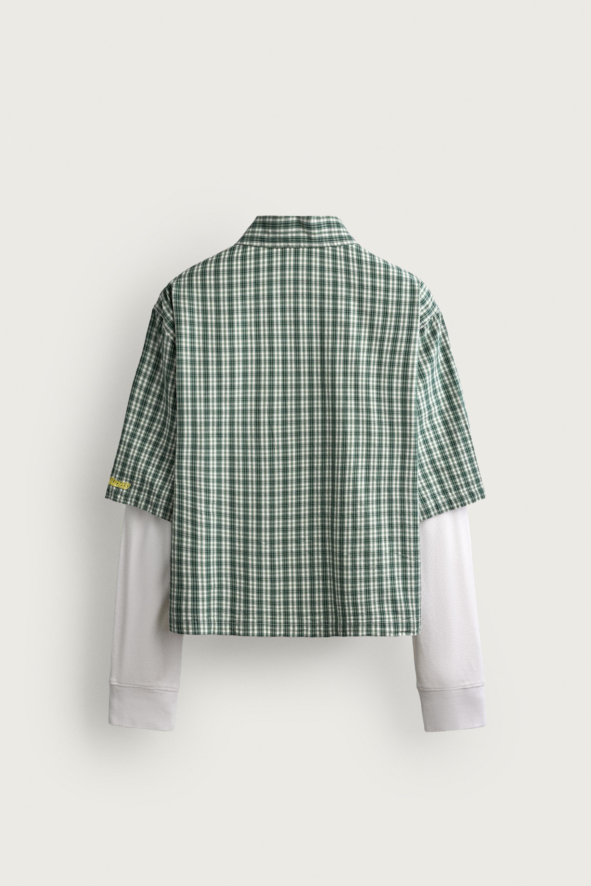 CHEMISE À CARREAUX EFFET SUPERPOSÉ