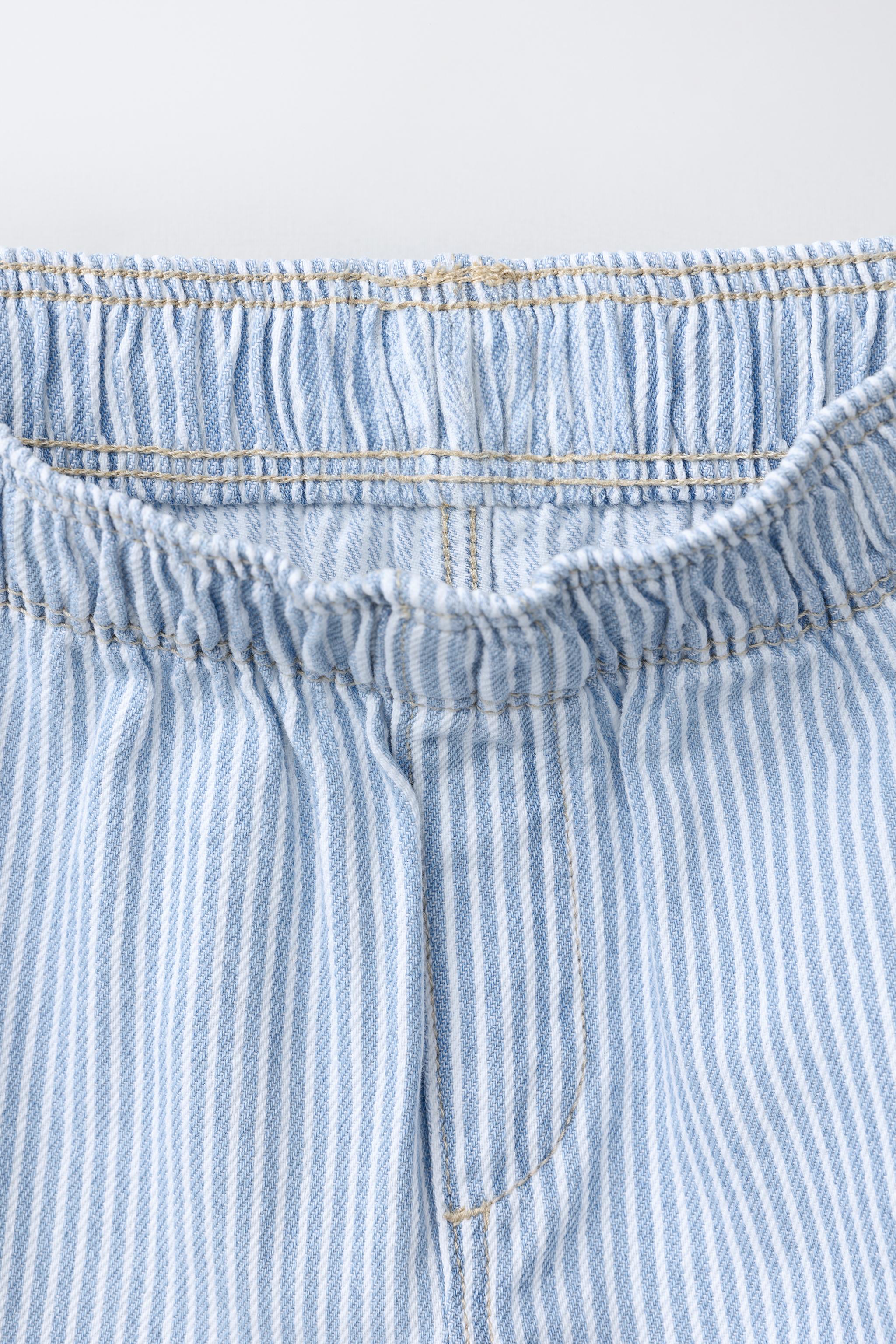 PANTALON BARREL FLUIDE À RAYURES