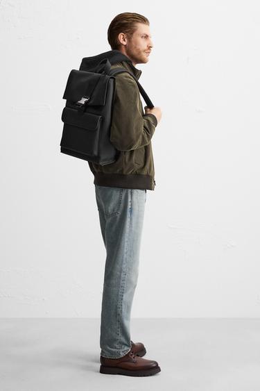RUBBERISED BACKPACK WITH FLAP - Black by Zara - Image 0