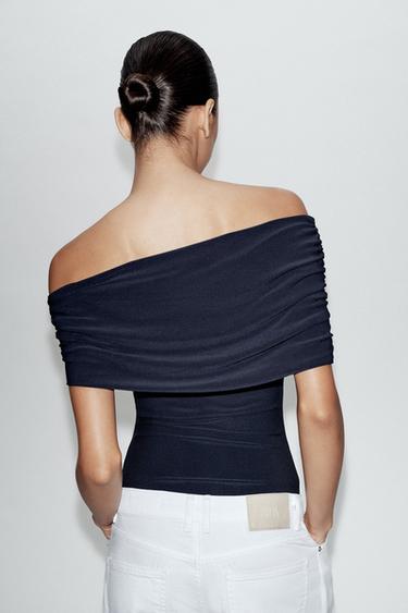 ASYMMETRIC GATHERED BODYSUIT - Blue by Zara - Image 2