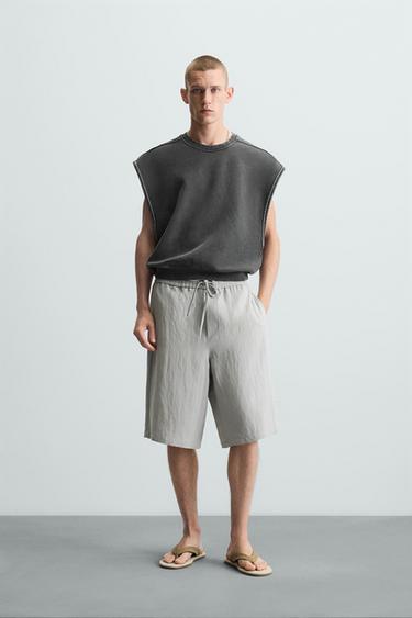 FLOWING WIDE-LEG BERMUDA SHORTS - Ice by Zara - Image 0