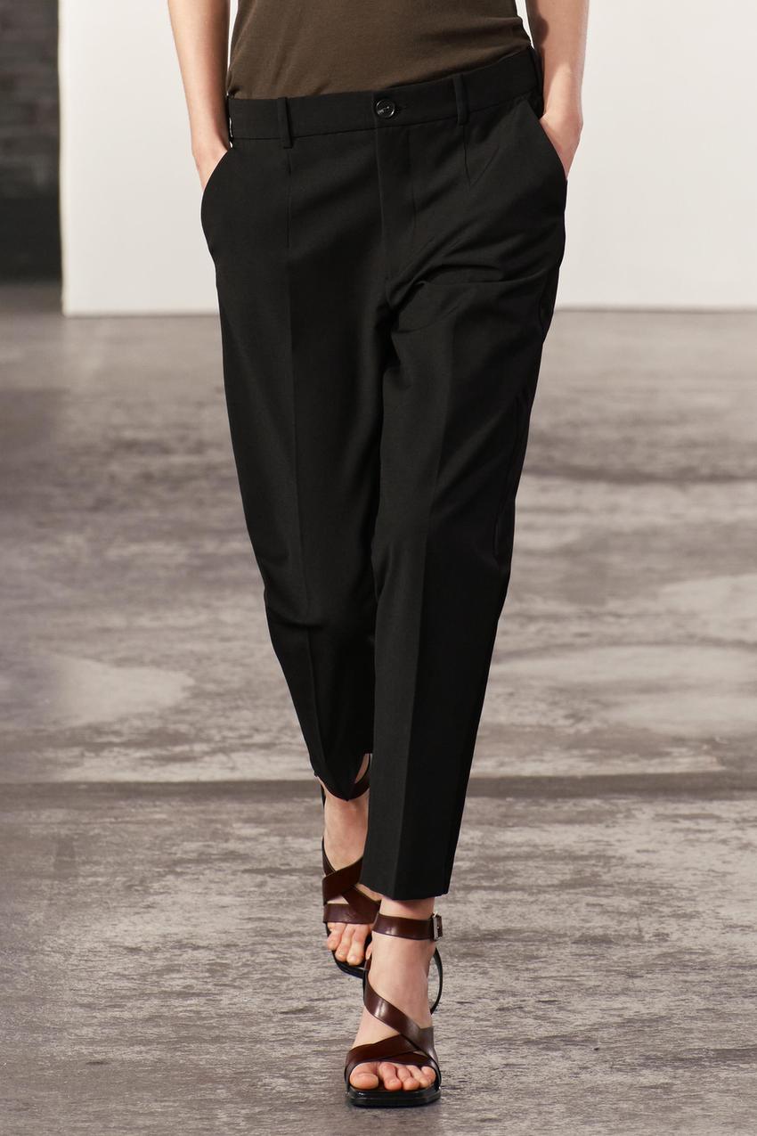 ZW COLLECTION TROUSERS WITH SIDE STRIPES - Black