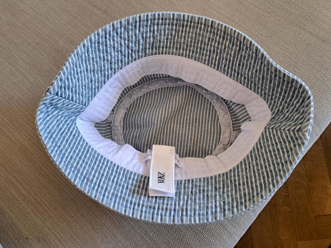 STRIPED DENIM BUCKET HAT - Image 3