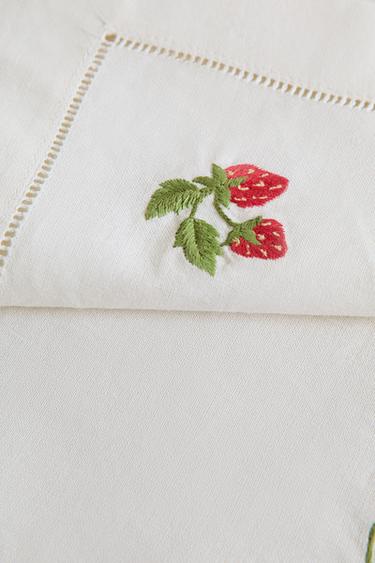 EMBROIDERED FRUIT PLACEMAT - Ecru by Zara - Image 3