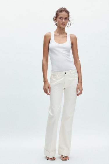 TANKTOP I RIBSTOF - Hvid fra Zara - Billede 0