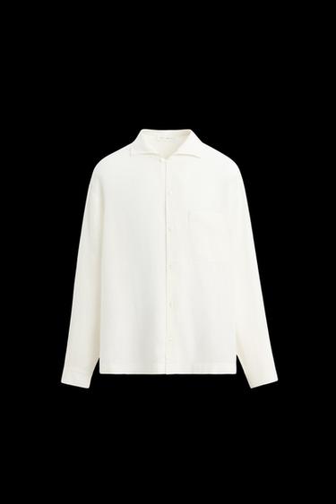 Zara FLOWY REGULAR FIT SHIRT - Oyster-white - Image 0