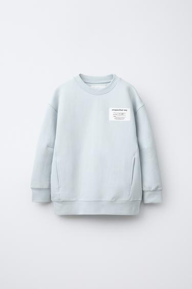SUDADERA SPORTY ETIQUETA - Azul claro de Zara