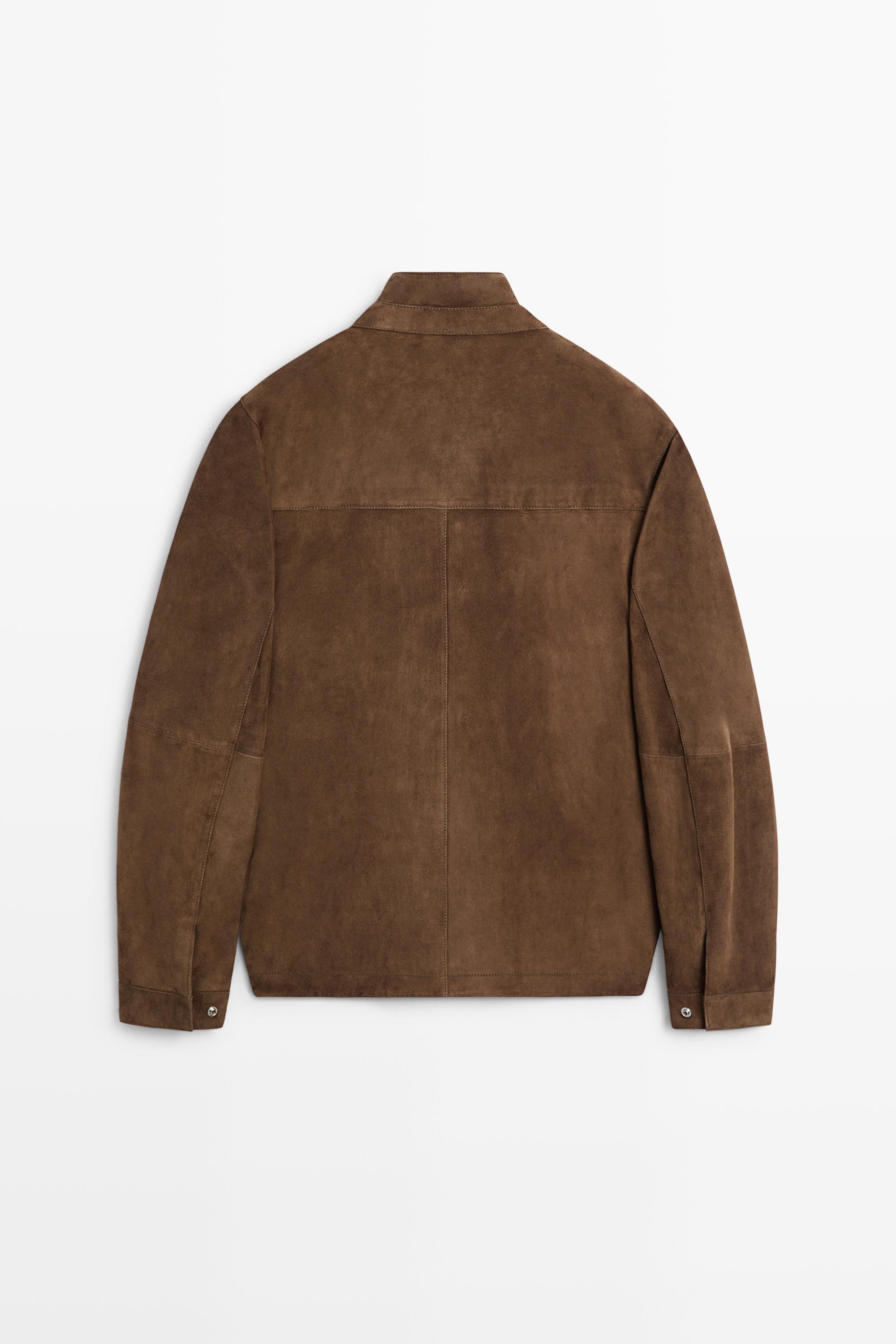 Suede jacket with pocket details