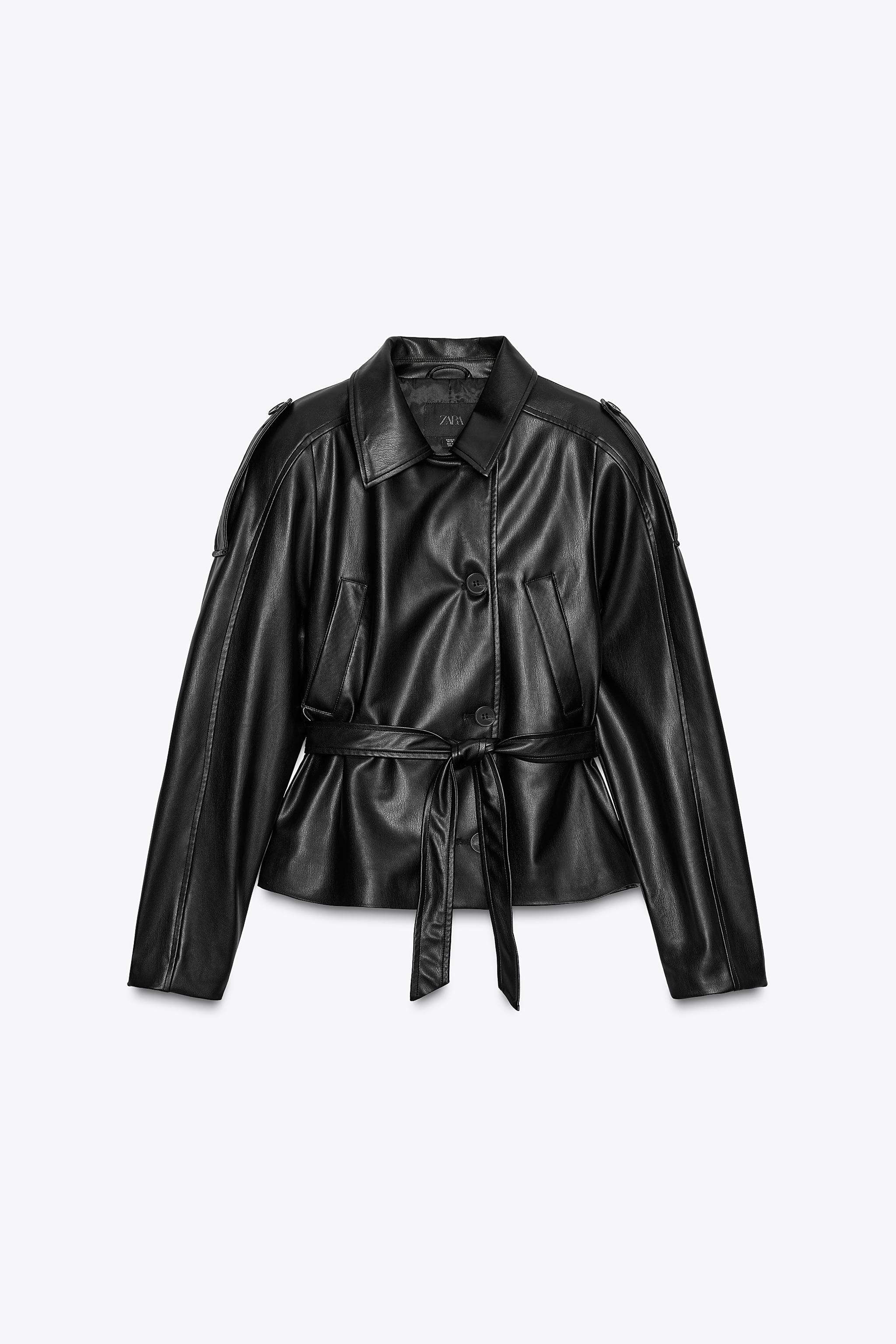 zara レザー　Lサイズ 送関込み☆ZARA/ザラ☆オーバーサイズ フェイクレザージャケット