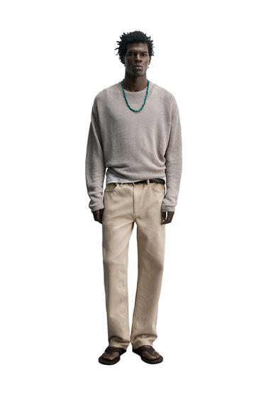 Zara REGULAARSE LÕIKEGA 100% LINANE KAMPSUN - Taupe hall