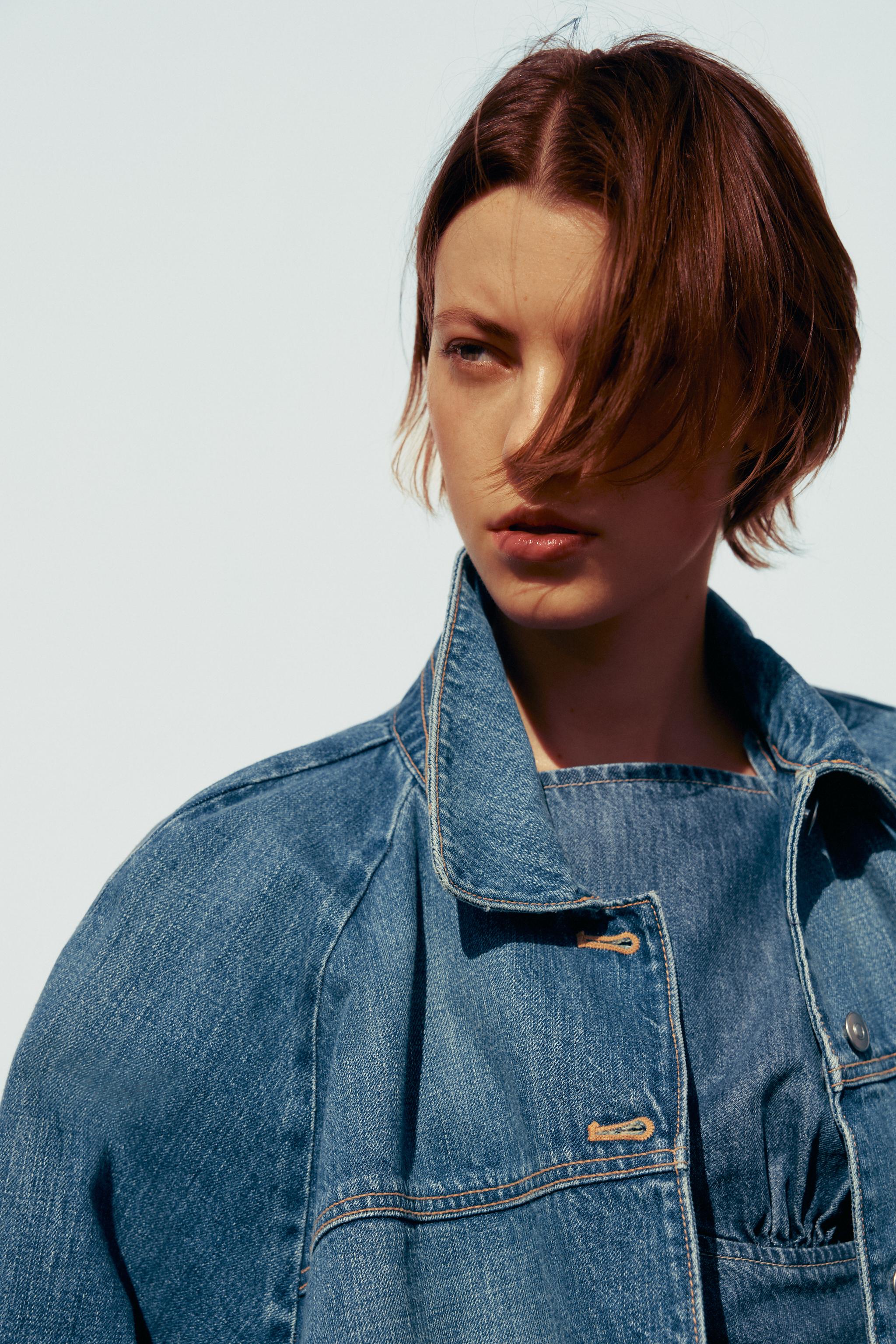 TRF ケープデニムジャケット - ブルー | ZARA Japan / 日本