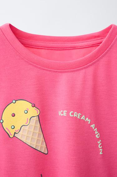 2-6 YEARS/ ICE CREAM T-SHIRT AND BERMUDA PYJAMAS - Pink by Zara - Image 5