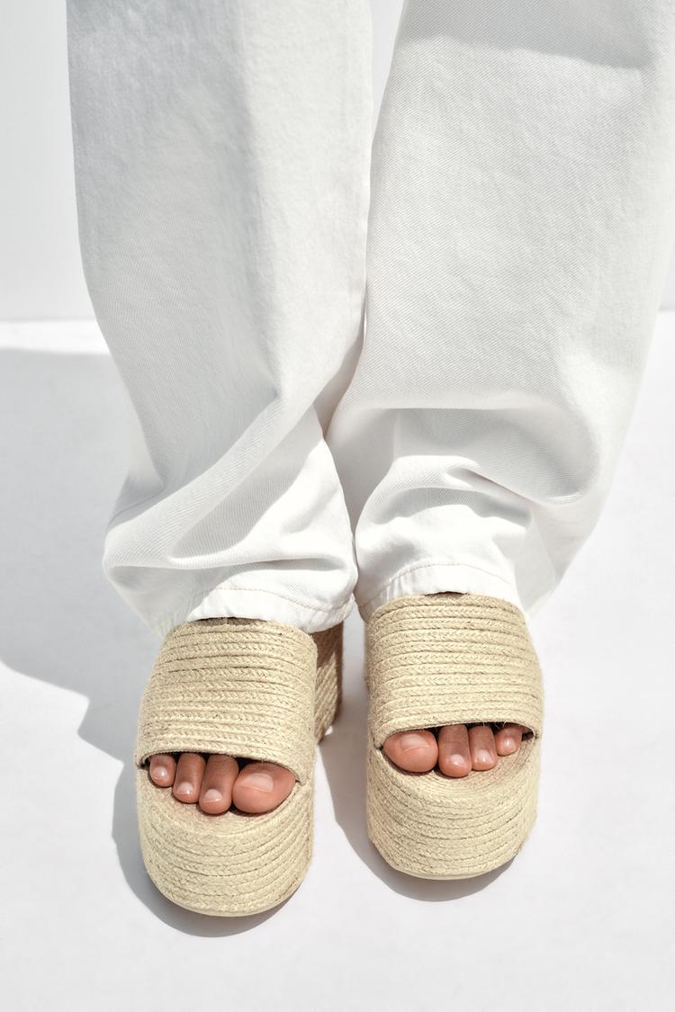 JUTE PLATFORM WEDGES Light beige ZARA United States