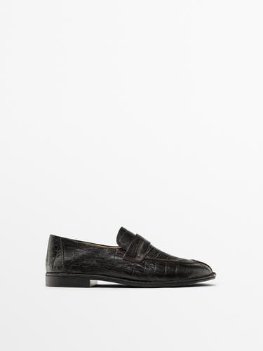 Mocasín grabado coco - Marrón de Zara - Imagen 0
