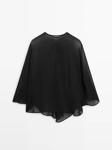 Zara Flowing transparent cape - STUDIO - Black - Image 0