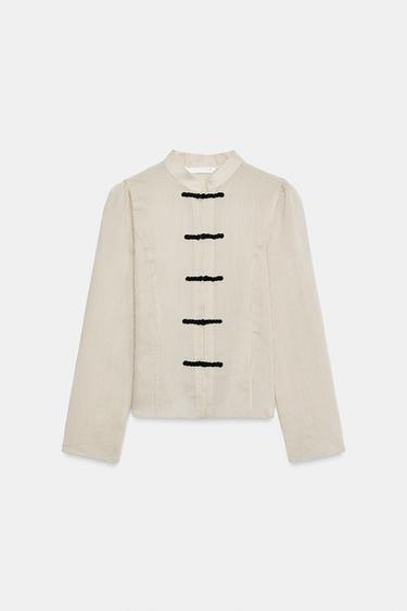 CAMISA RAYAS ALAMARES ZW COLLECTION - Crudo / Negro de Zara
