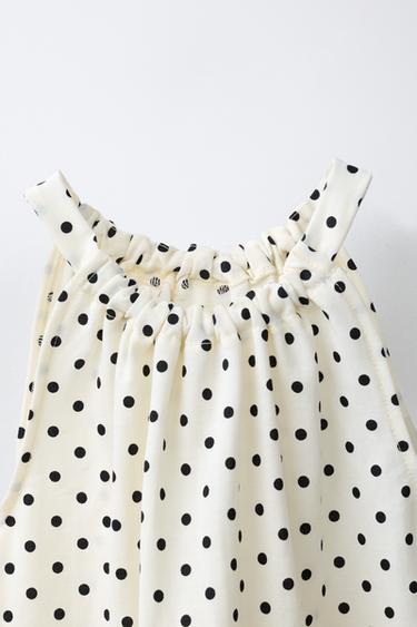 TOP À ENCOLURE HALTER ET IMPRIMÉ À POIS - Écru de Zara - Image 1