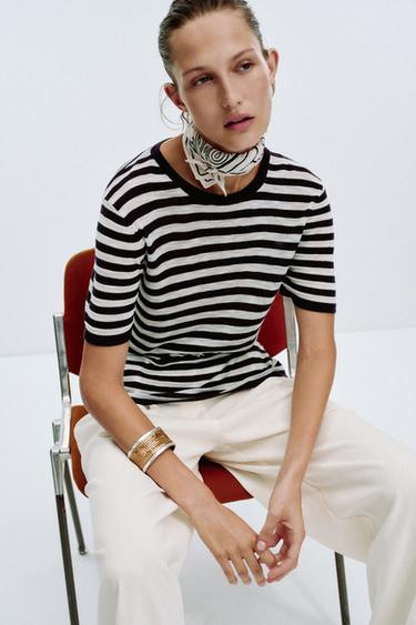 Zara PRINTED COTTON BANDANA - Ecru