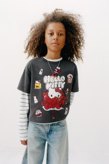 تي شيرت HELLO KITTY © SANRIO - رمادي أنثراسايت الخاص بـ Zara