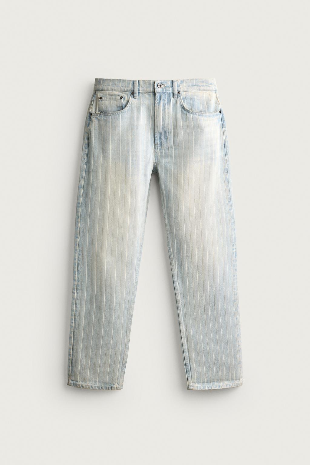 HERRINGBONE STRAIGHT-LEG JEANS