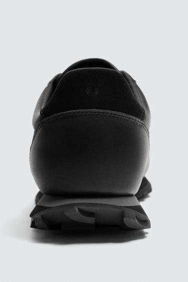 CASUAL LEATHER TRAINERS - Black by Zara - Image 6