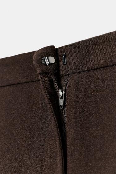 PANTALON DROIT TAILLE NORMALE - Marron de Zara - Image 8