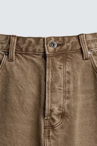 RELAXED FLARE FIT JEANS - Brown by Zara - Image 8