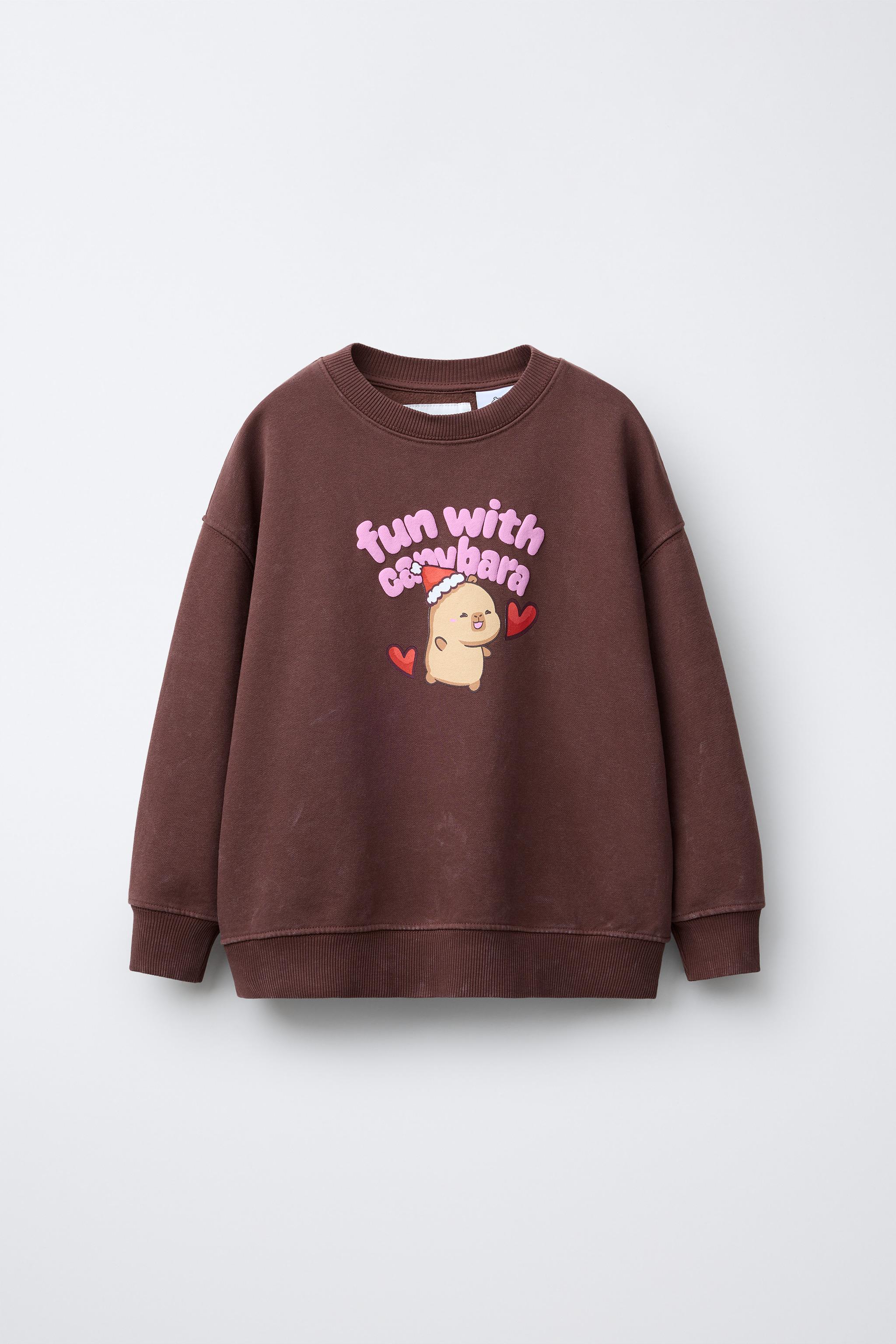CAPYBARA CAPYFUN © PRINTED SWEATSHIRT - Brown | ZARA United States