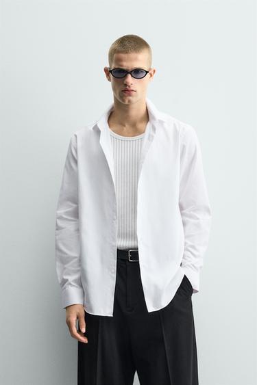 CAMISA SLIM FIT ESTRUCTURA - Blanco de Zara