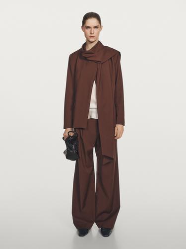 Zara Cape blazer with scarf - Studio - Green/White