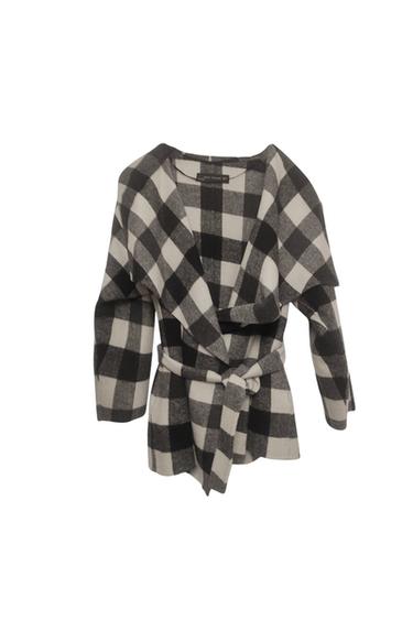 CHAQUETÓN CUADROS CUELLO ENVOLVENTE