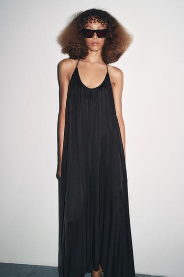 ZW COLLECTION SATIN CAMISOLE DRESS - Black by Zara - Image 5