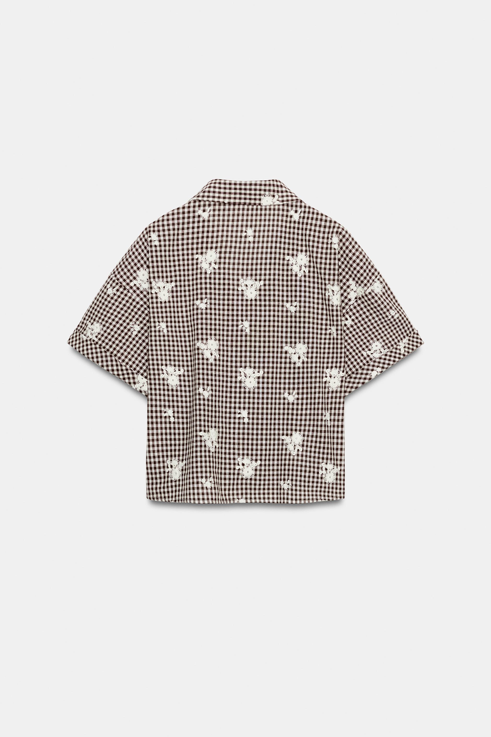 EMBROIDERED PLAID SHIRT